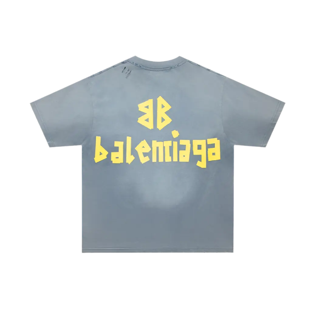 BALENCIAGA TAPE TYPE SKY BLUE FADED TEE